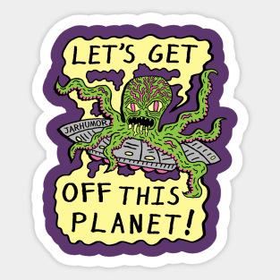 Alien UFO Escape Sticker